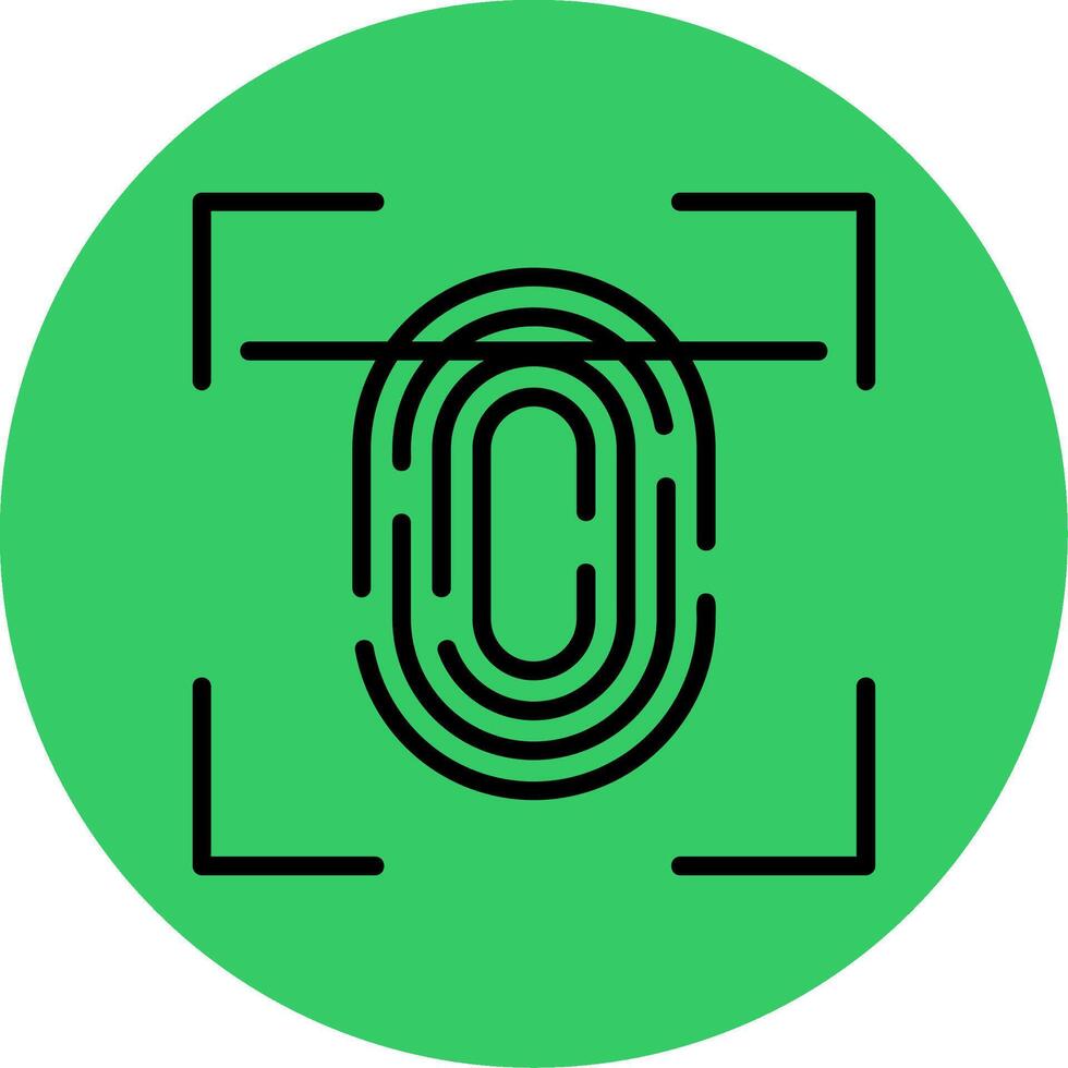 Fingerprint Scan Filled Circle Icon vector