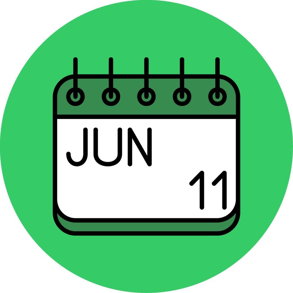 June Filled Circle Icon vector