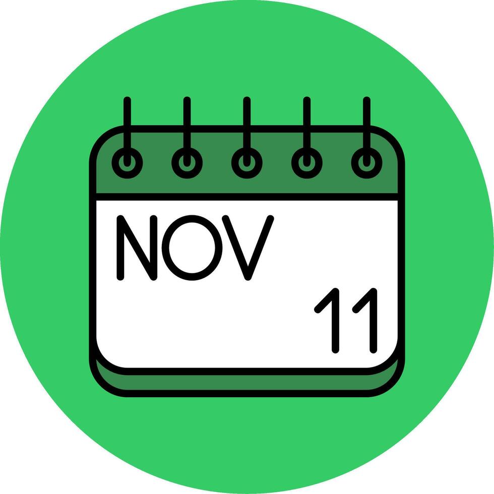 November Filled Circle Icon vector