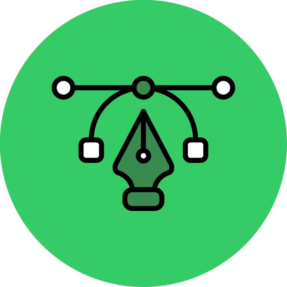 Pen Tool Filled Circle Icon vector