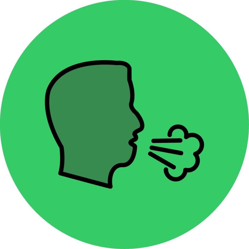 Dry Cough Filled Circle Icon vector