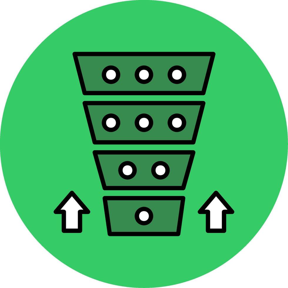 Funnel Chart Filled Circle Icon vector