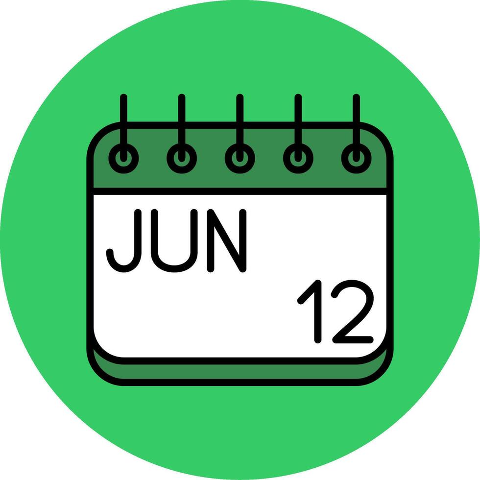 June Filled Circle Icon vector
