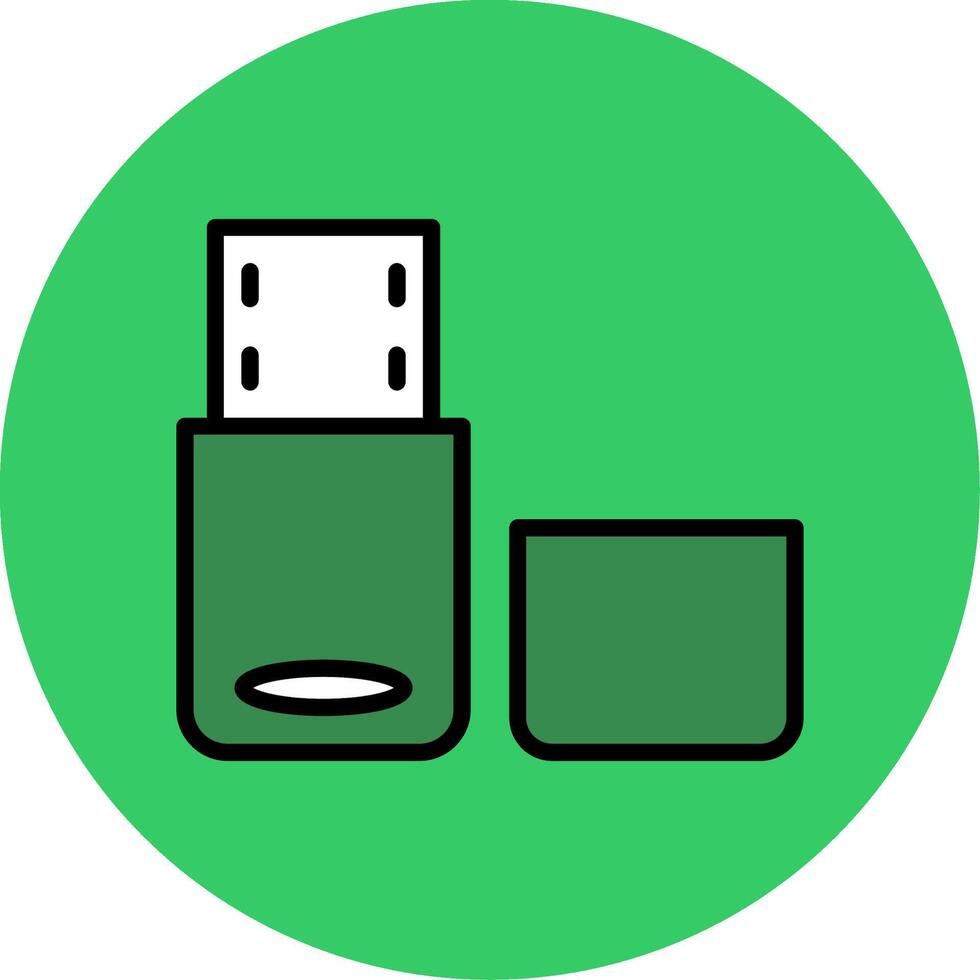 Pen Drive Filled Circle Icon vector