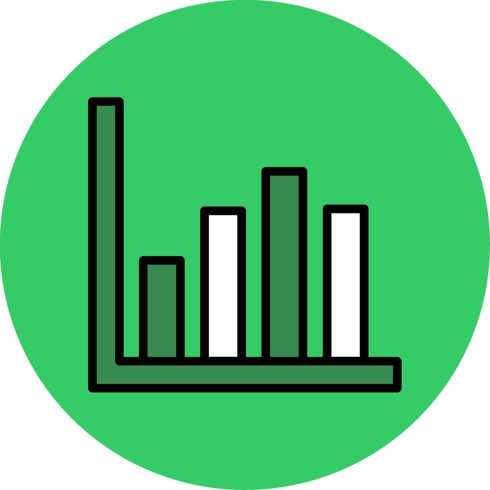 Bar Chart Filled Circle Icon vector