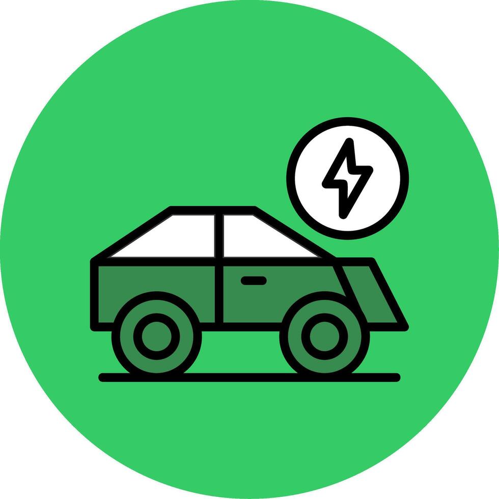 Electric Car Filled Circle Icon vector