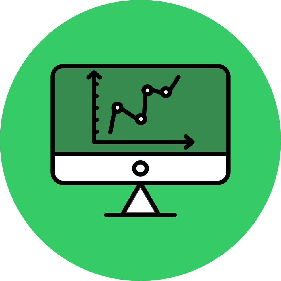 Graphical Representation Filled Circle Icon vector