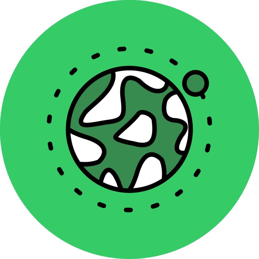 Planet Filled Circle Icon vector
