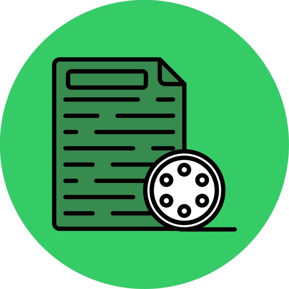 Transcript Filled Circle Icon vector