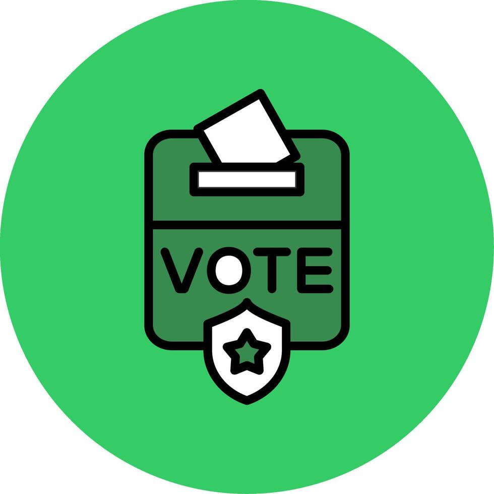 Voting Box Filled Circle Icon vector