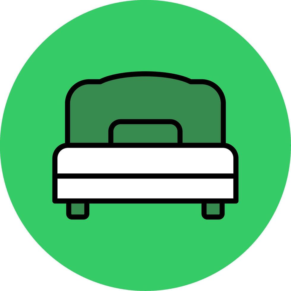 Doubble Bed Filled Circle Icon vector