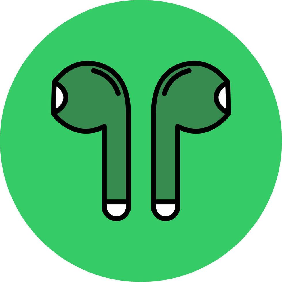 Earbuds Filled Circle Icon vector