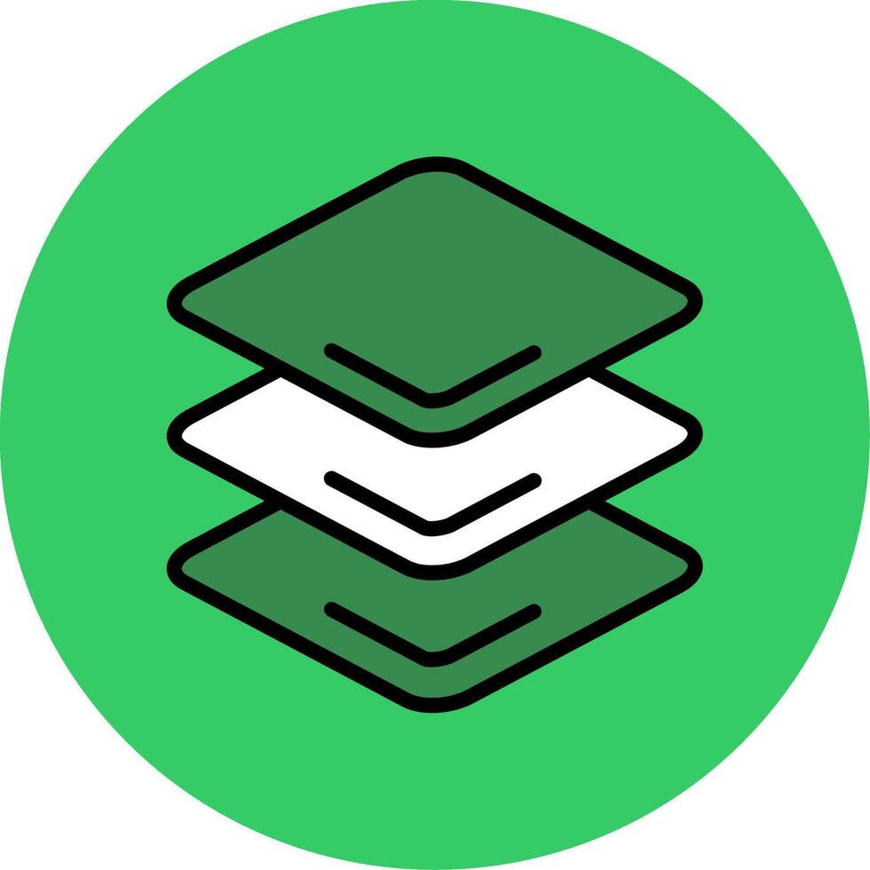 Layers Filled Circle Icon vector