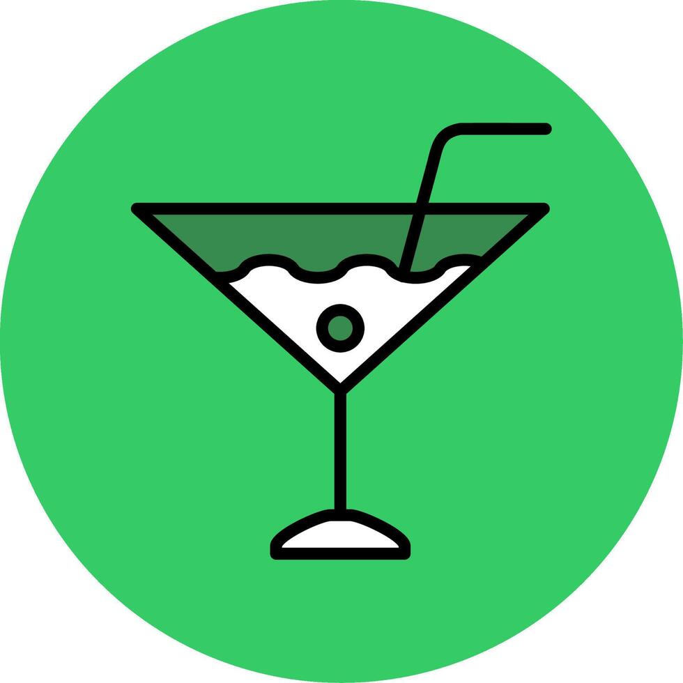 Martini Filled Circle Icon vector