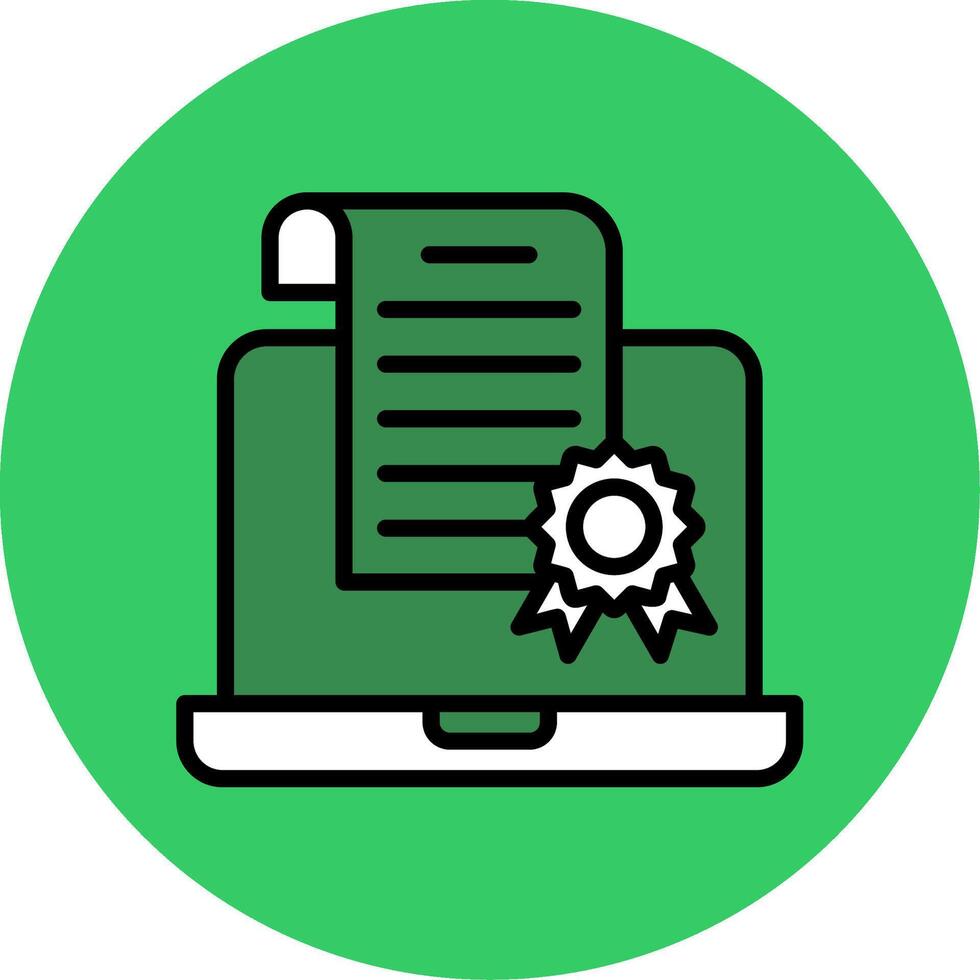 Certificate Filled Circle Icon vector