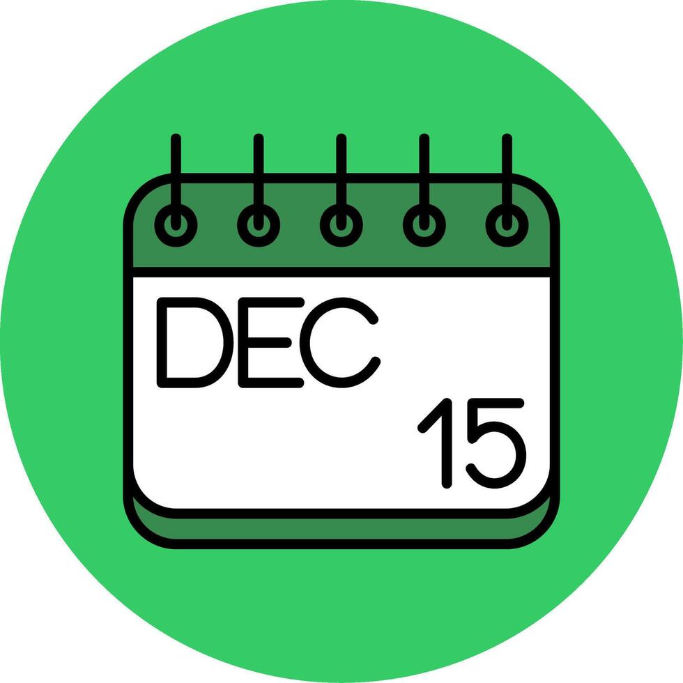 December Filled Circle Icon vector