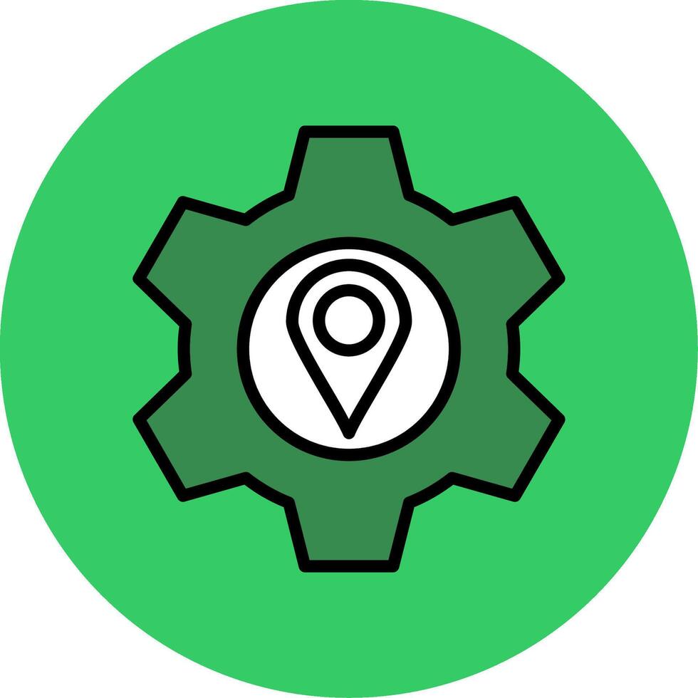 Cogwheel Filled Circle Icon vector