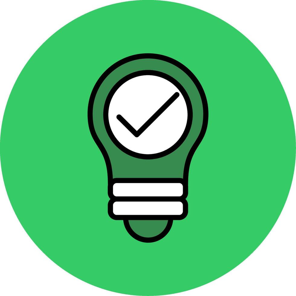 Light Bulb Filled Circle Icon vector