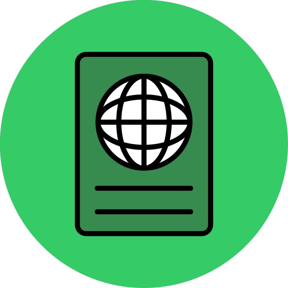 Passport Filled Circle Icon vector