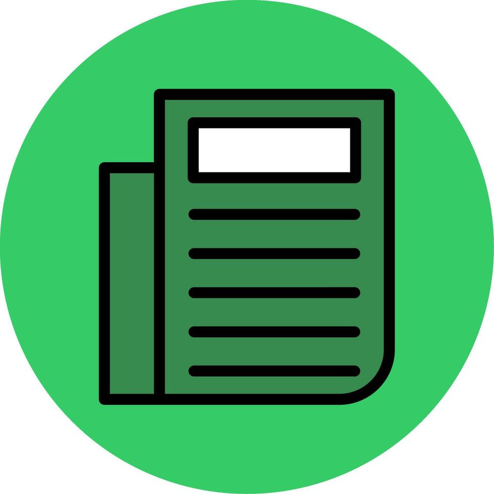 Newspaper Filled Circle Icon vector