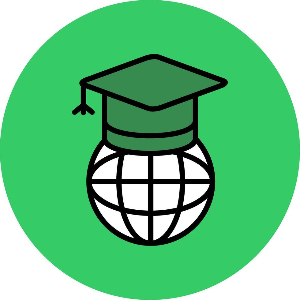 Worldwide Learning Filled Circle Icon vector