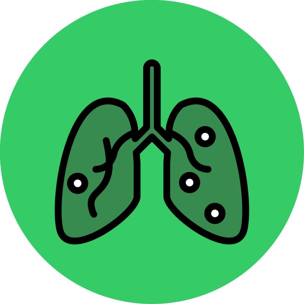 Damage Lungs Filled Circle Icon vector