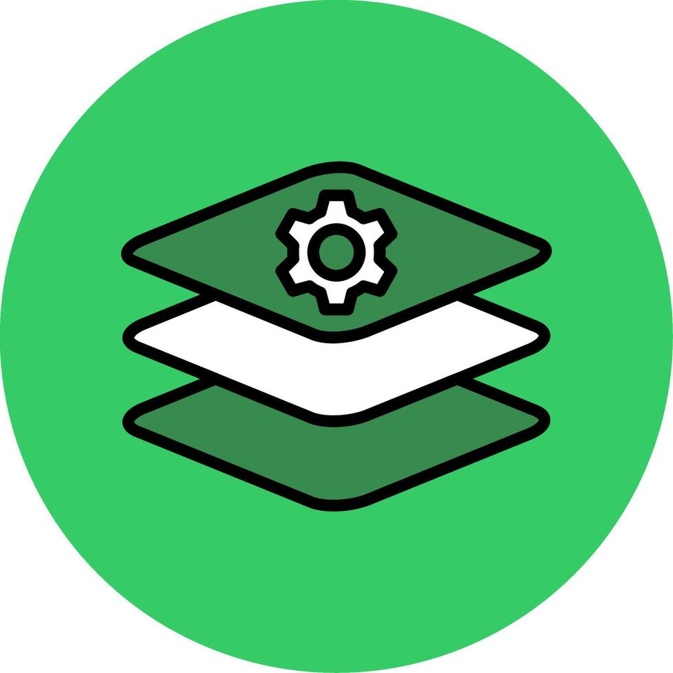 Layers Filled Circle Icon vector