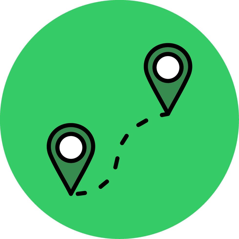 Map Filled Circle Icon vector