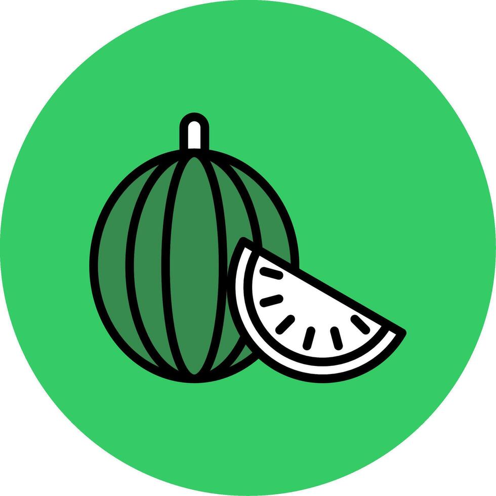 Watermelon Filled Circle Icon vector