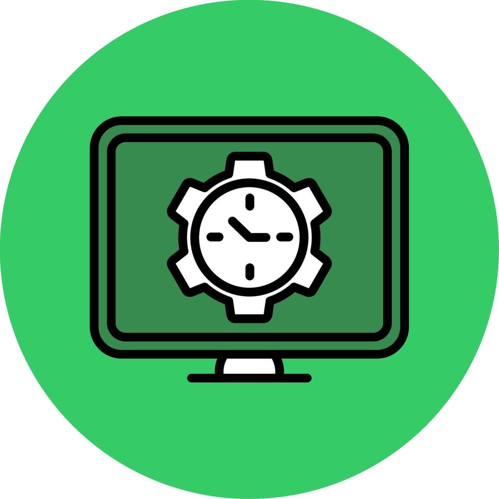 Time Management Filled Circle Icon vector