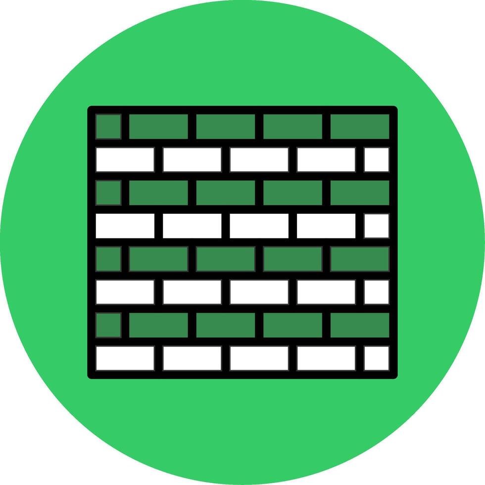 Brick Wall Filled Circle Icon vector