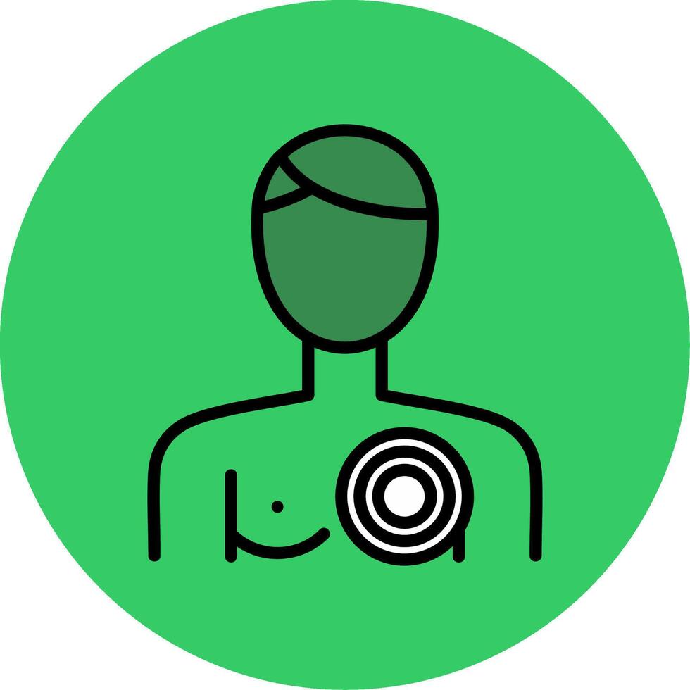 Chest Pain Filled Circle Icon vector