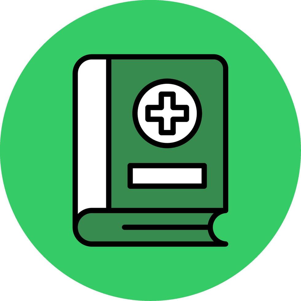 Medical Book Filled Circle Icon vector