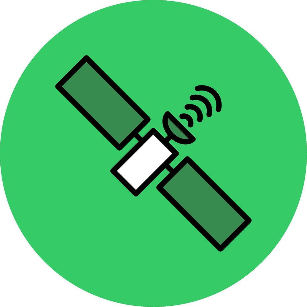 Satelite Filled Circle Icon vector