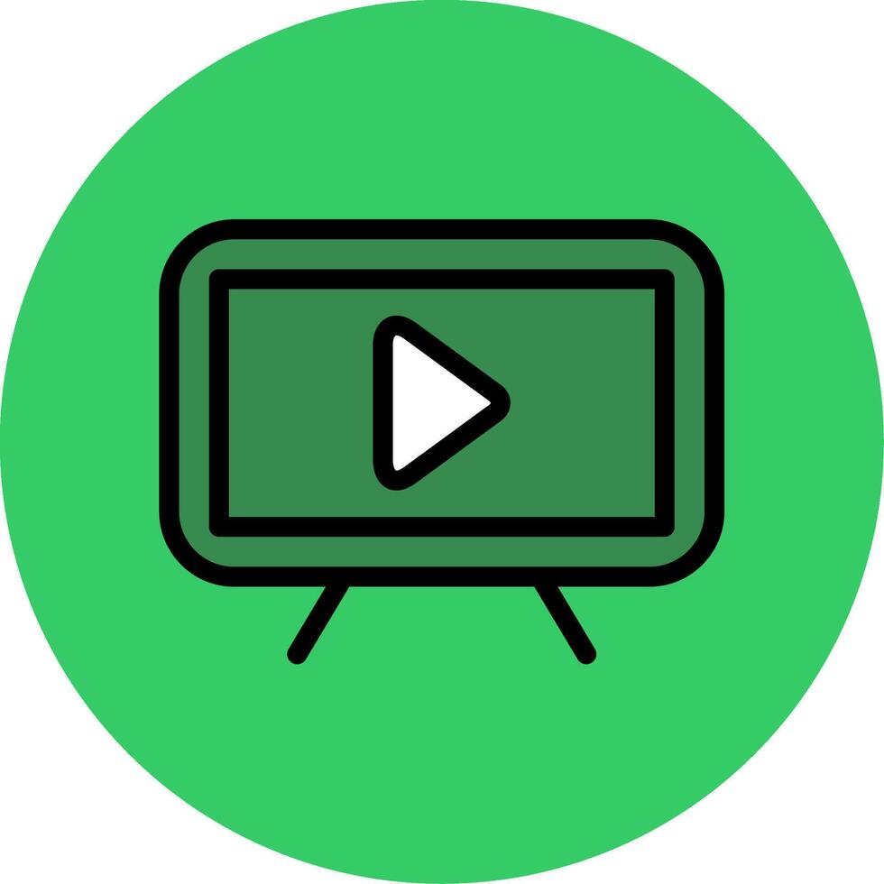 Watch Tv Filled Circle Icon vector