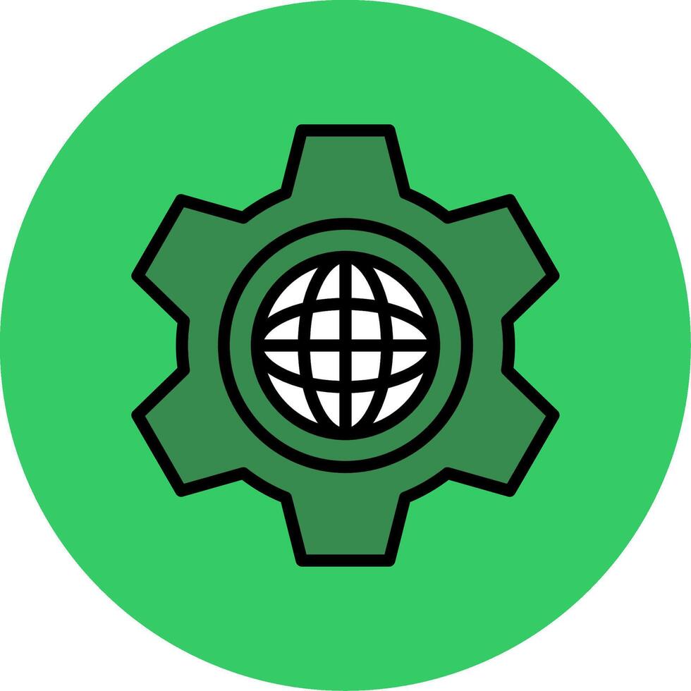 Cogwheel Filled Circle Icon vector