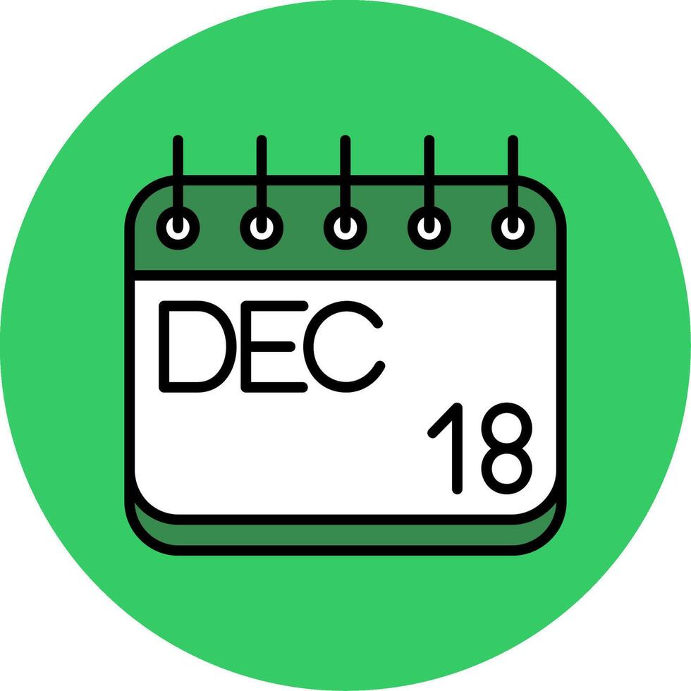 December Filled Circle Icon vector