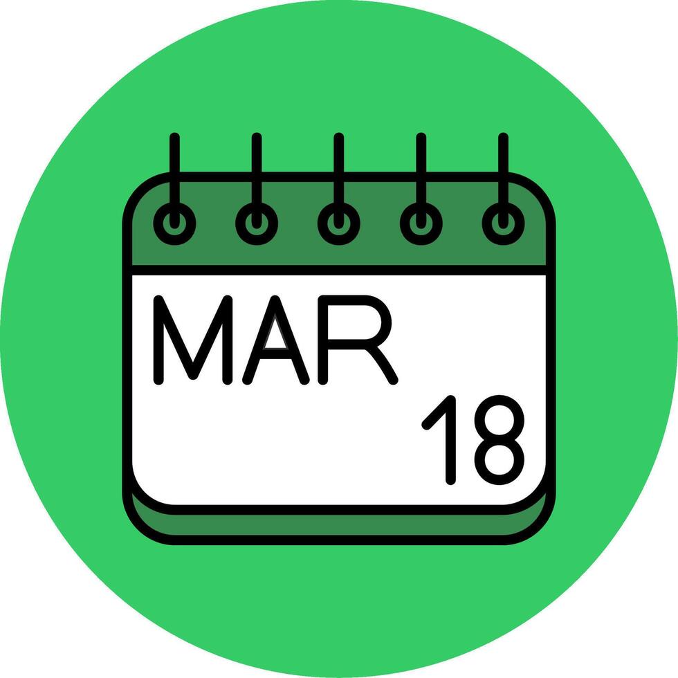 March Filled Circle Icon vector