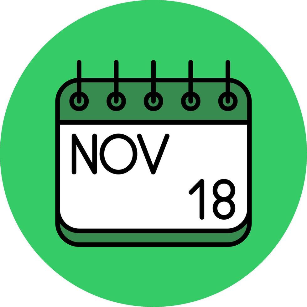 November Filled Circle Icon vector