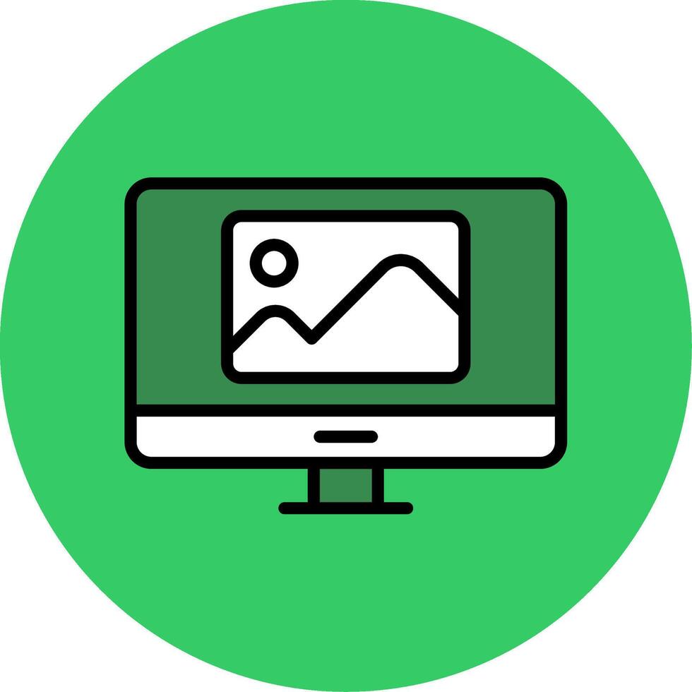 Monitor Filled Circle Icon vector