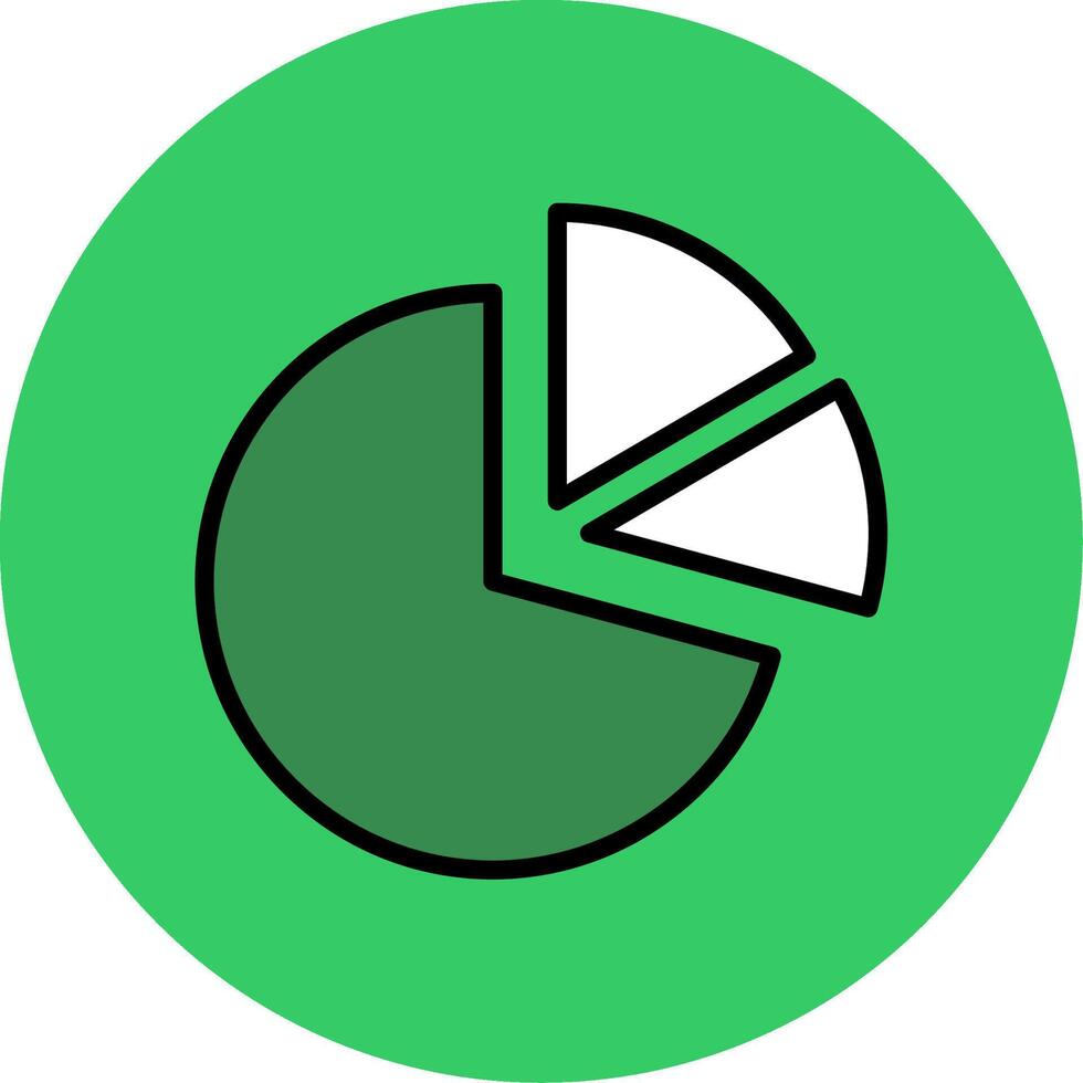 Pie Chart Filled Circle Icon vector