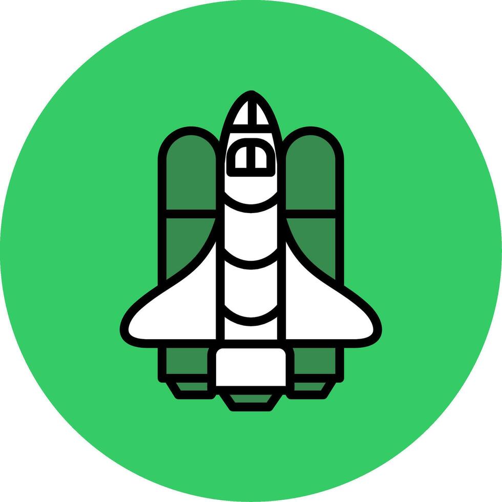 Spaceship Filled Circle Icon vector