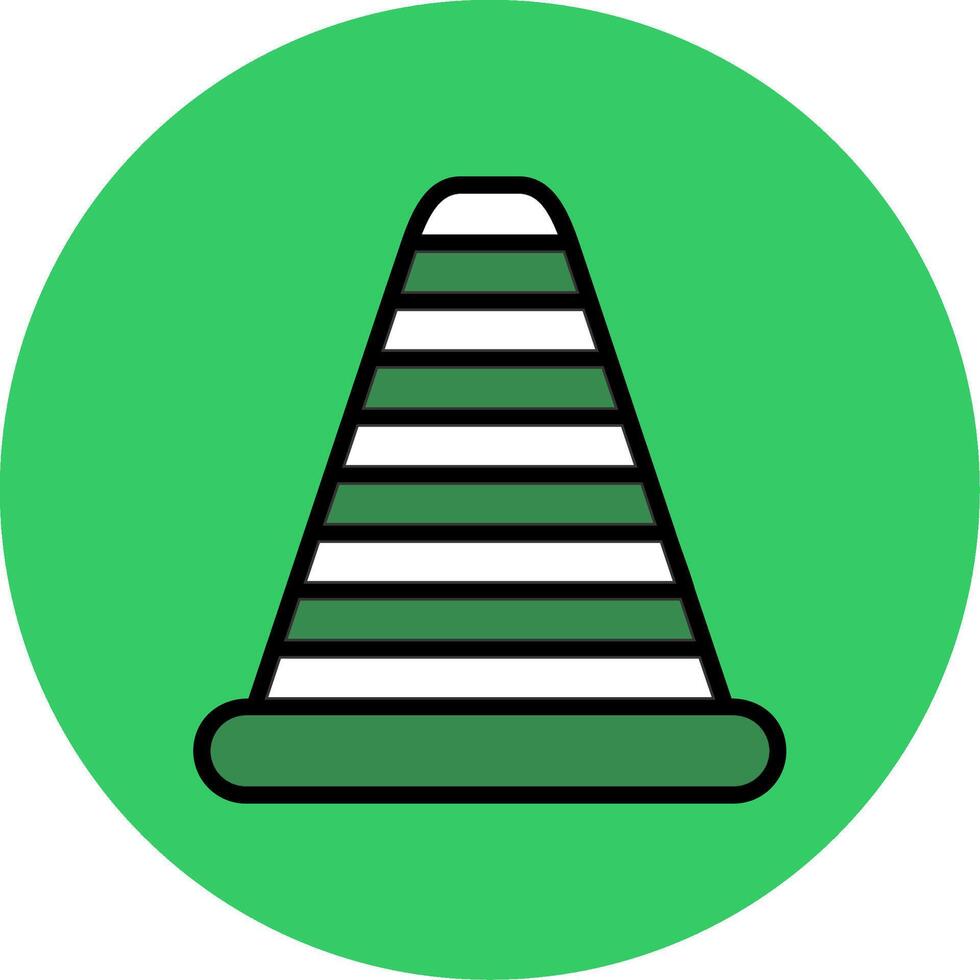Traffic Cone Filled Circle Icon vector