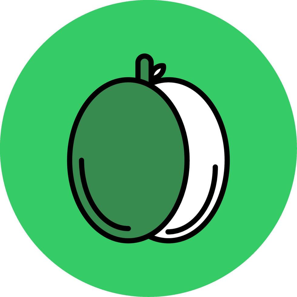 Apricot Filled Circle Icon vector