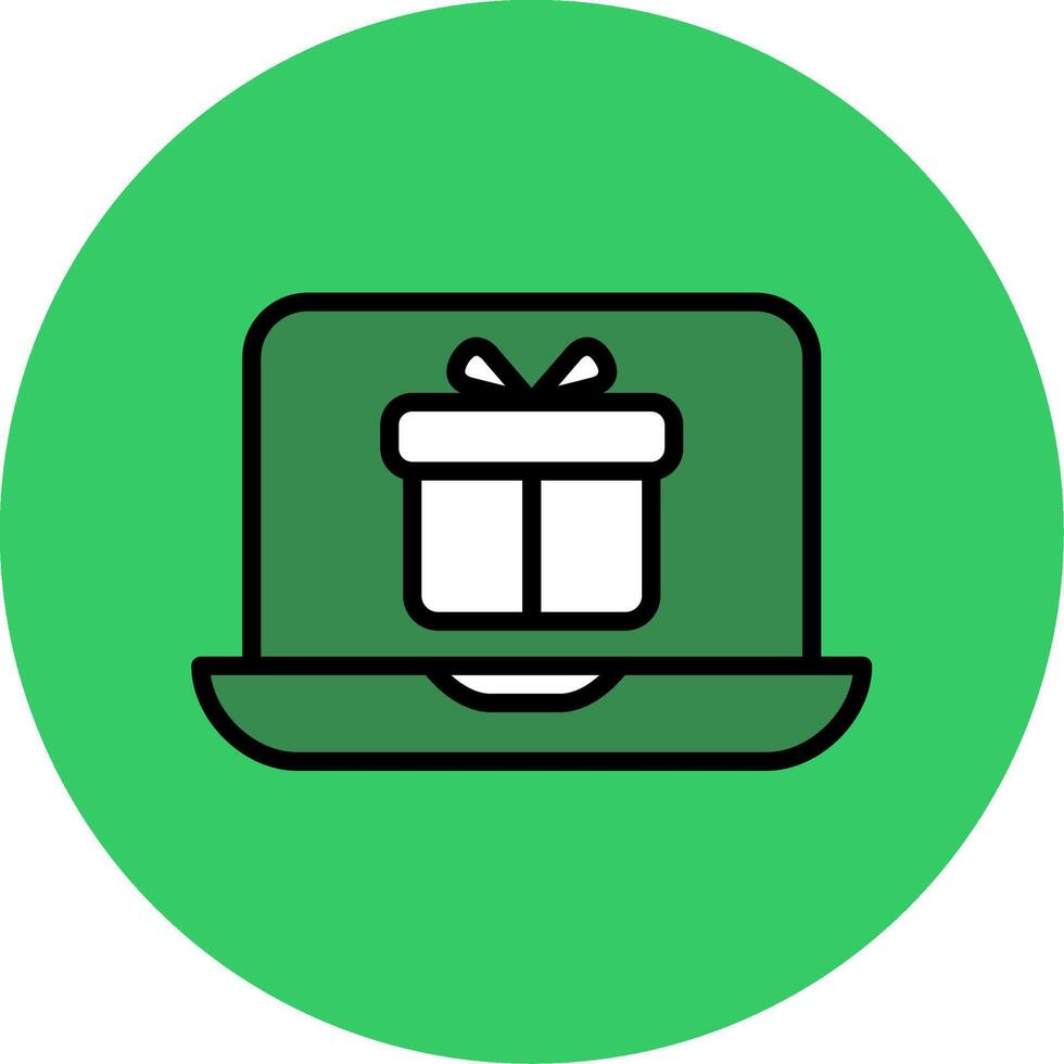 Gift Filled Circle Icon vector