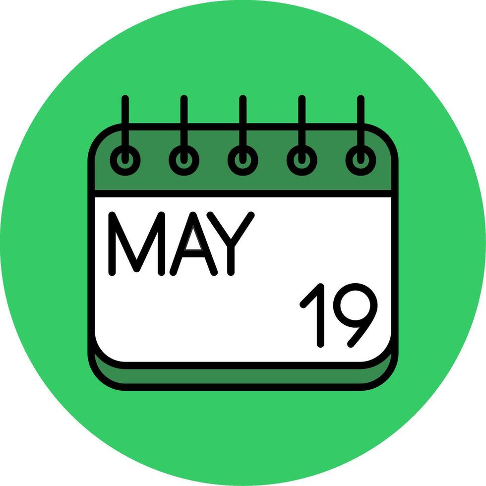 May Filled Circle Icon vector