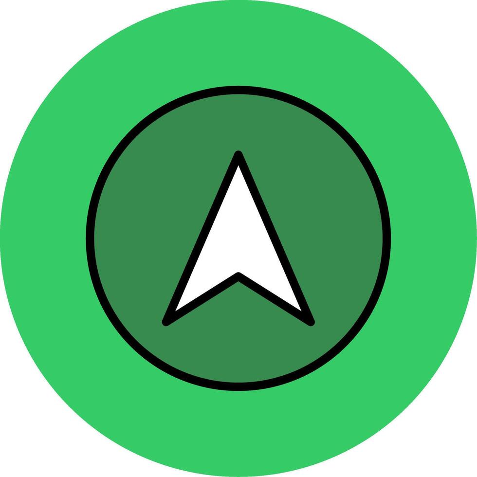 Navigation Filled Circle Icon vector