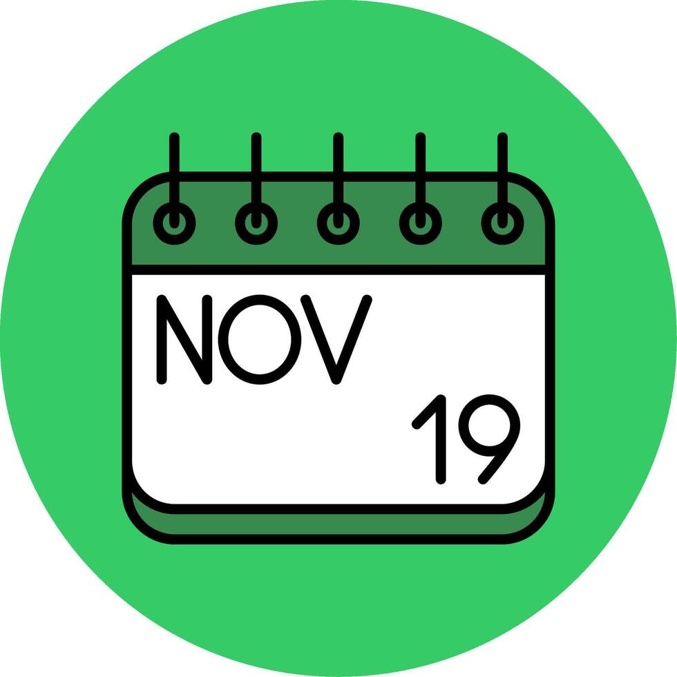 November Filled Circle Icon vector