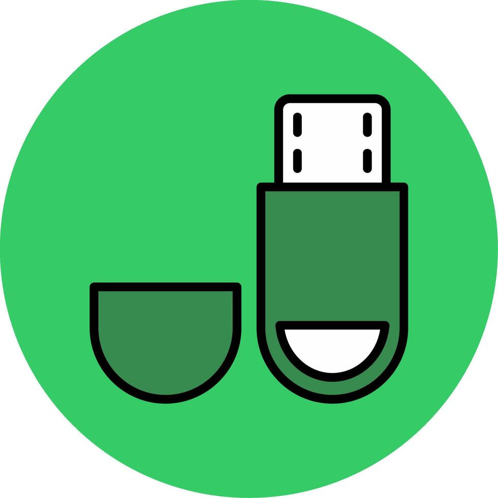 Usb Drive Filled Circle Icon vector