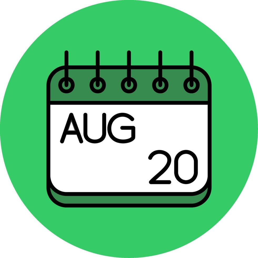 August Filled Circle Icon vector